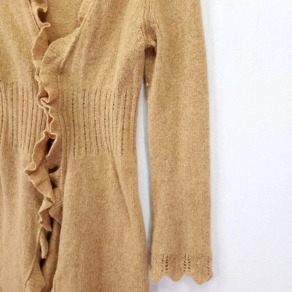 Anthropologie Sparrow Duster Cardigan Lambswool Angora Blend Beige Size Medium - Picture 12 of 14